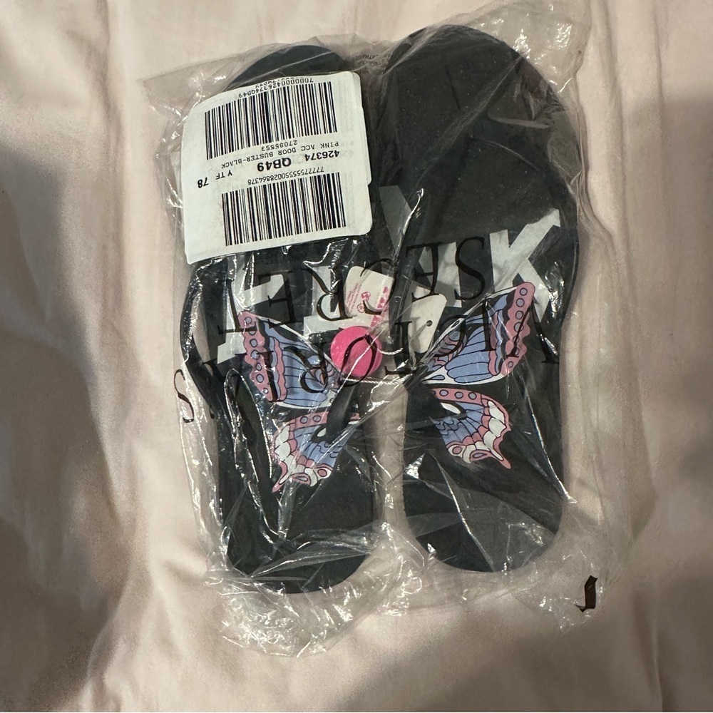 PINK Victoria Secret Butterfly Flip Flop Sandals
